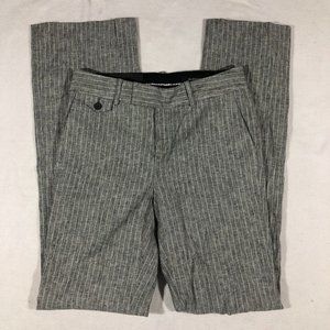 NEW Club Monaco Womens 2 Caroline Textured Pant Stripe Linen Blend Gray NWT $129